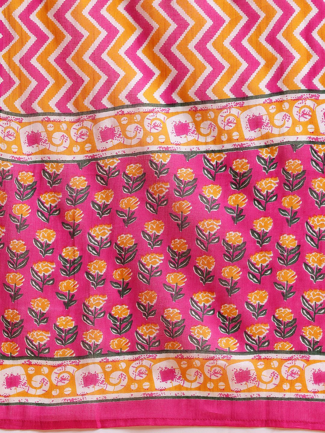 Dhimhi Women's Floral Printed Pure Cotton Kurta with Trousers & Dupatta