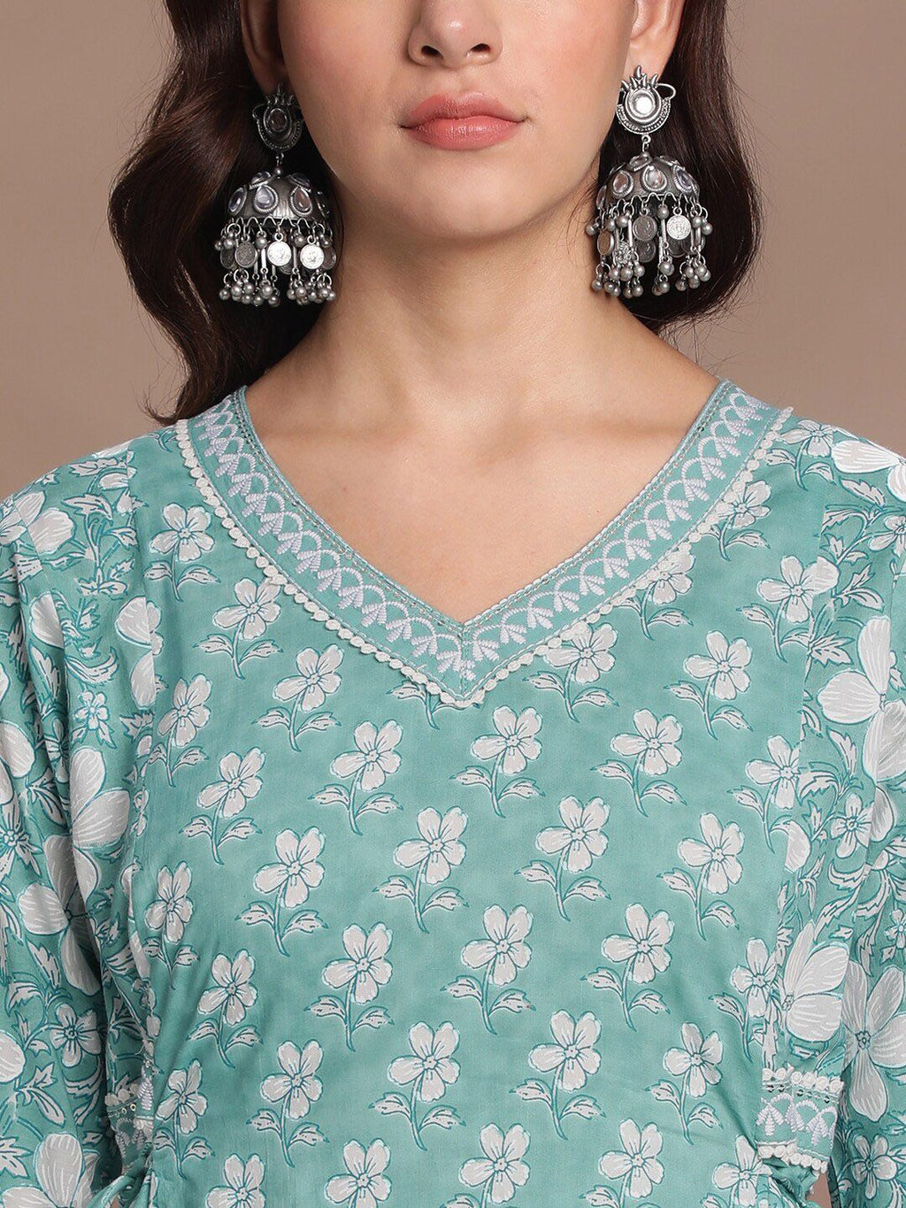 Dhimhi Women Floral Printed Regular Pure Cotton Kurta with Trousers & With Dupatta