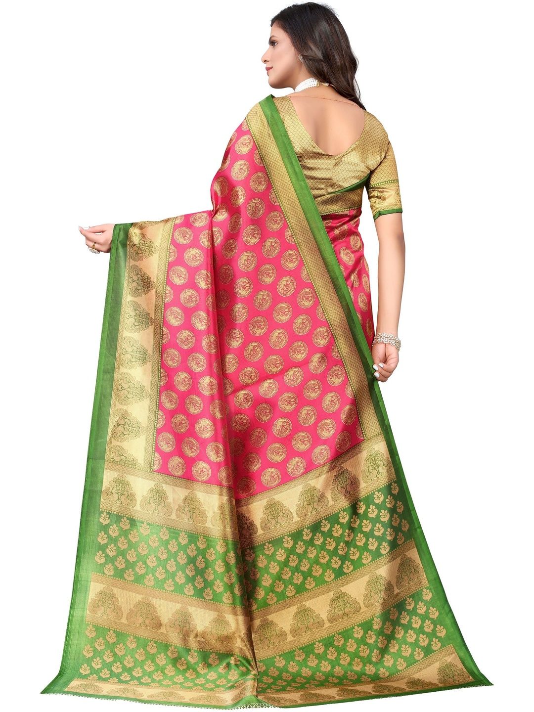 Dhimhi Women's Ethnic Motifs Zari Art Silk Handloom Saree