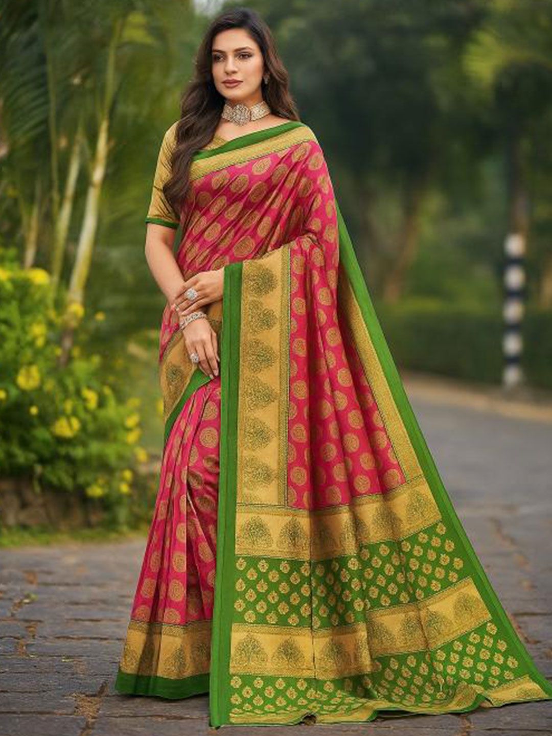 Dhimhi Women's Women Ethnic Motifs Art Silk Saree