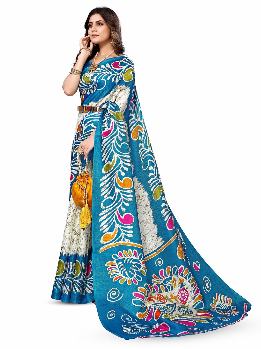 Dhimhi Women's Abstract Printed Saree