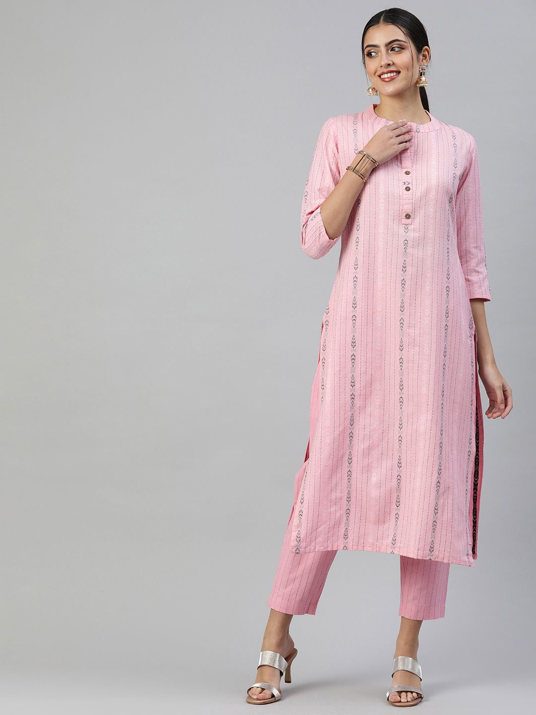 Dhimhi Women's Pure Cotton Kurta With Trousers
