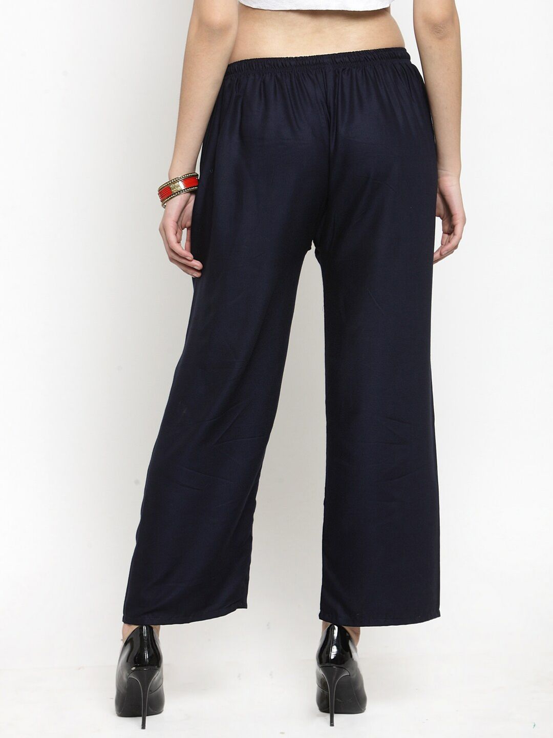 Dhimhi Women's Navy Blue Palazzos