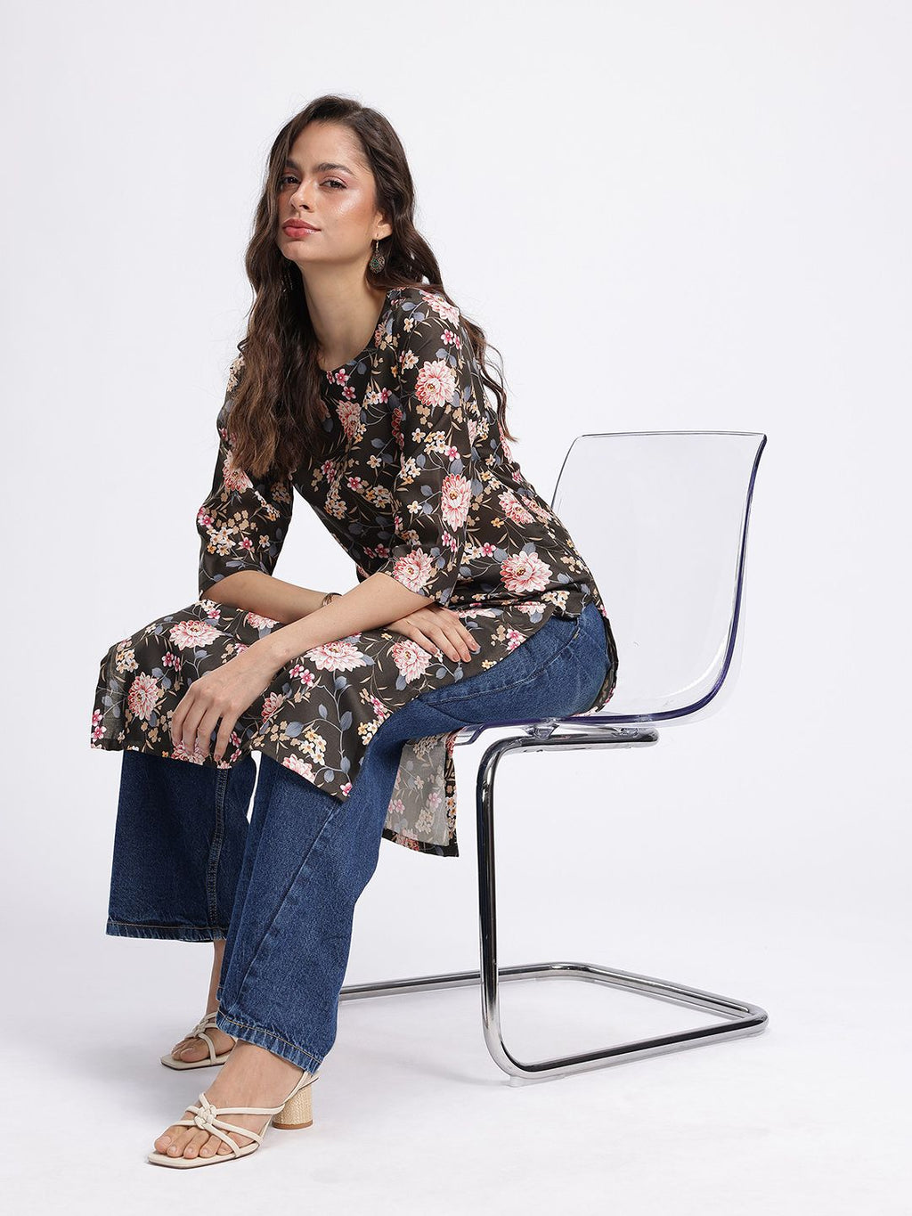 Floral Printed Straight Kurta