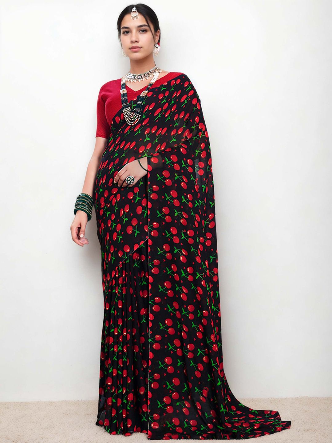 Dhimhi Women's Poly Georgette Saree