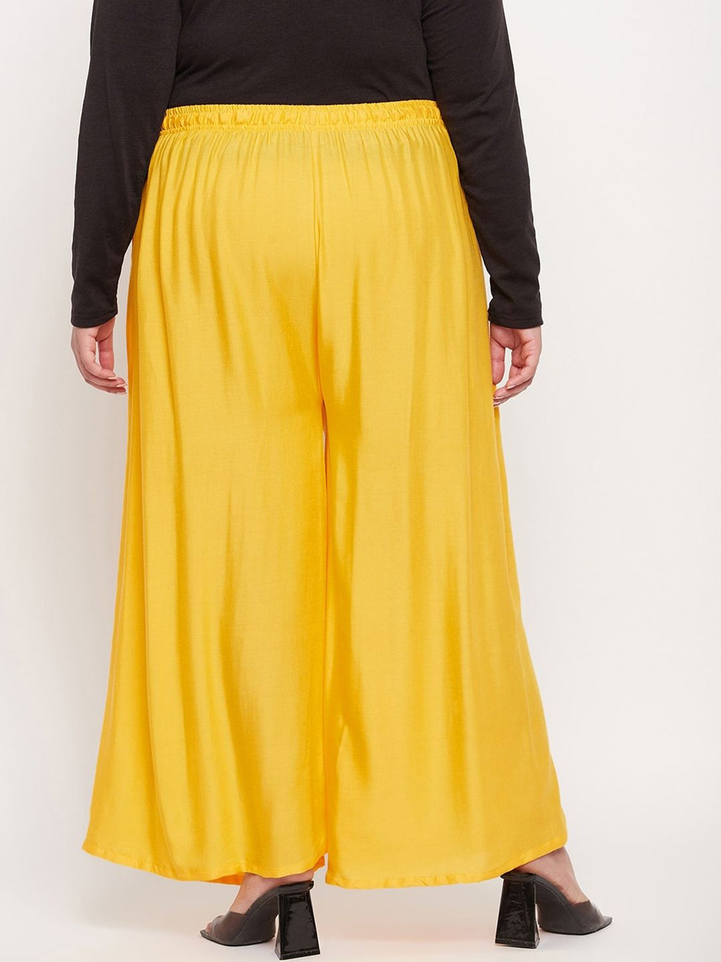 Dhimhi Women's Elasticated Rayon Flared Palazzos