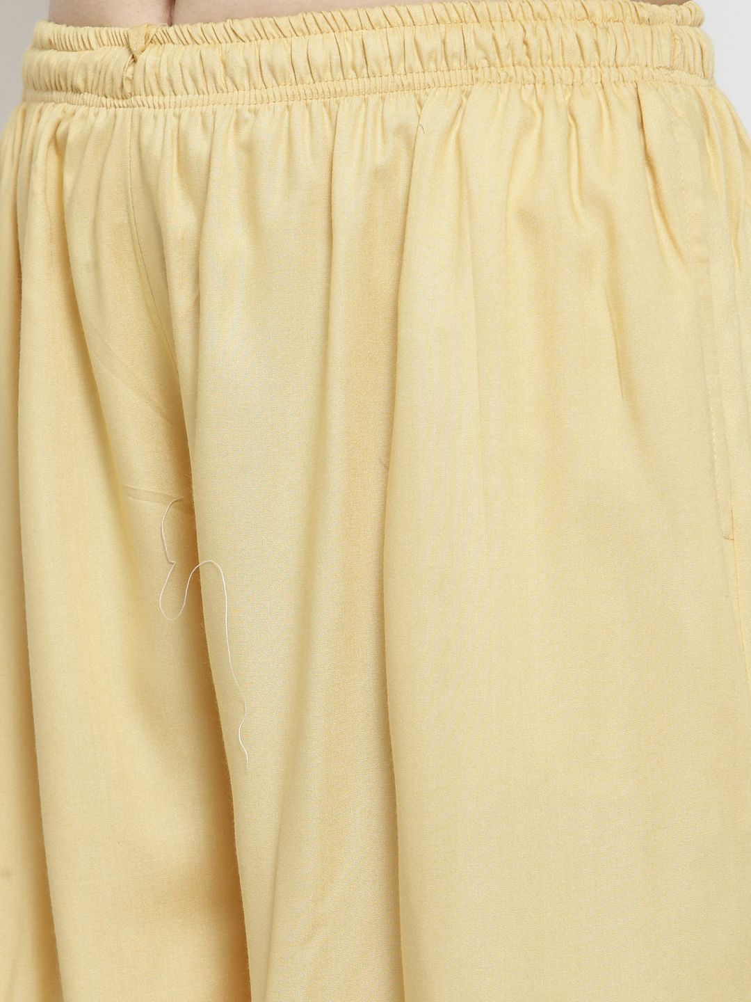 Dhimhi Women's Yellow Solid Flared Palazzos