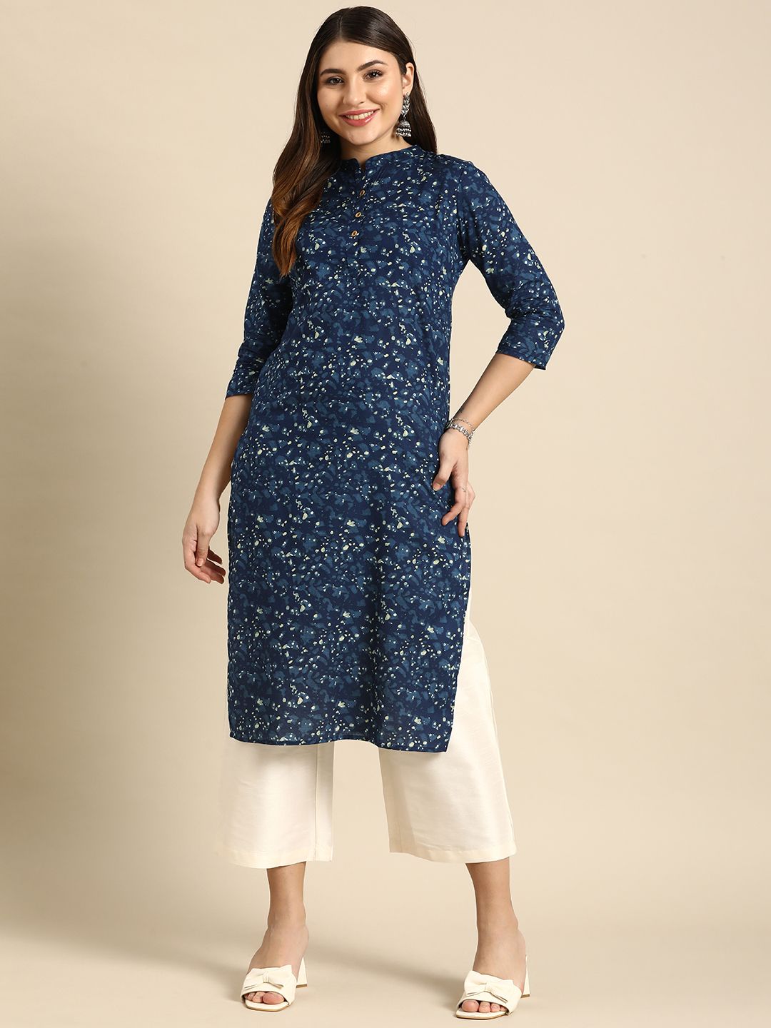 Dhimhi Women's Printed Pure Cotton Kurta