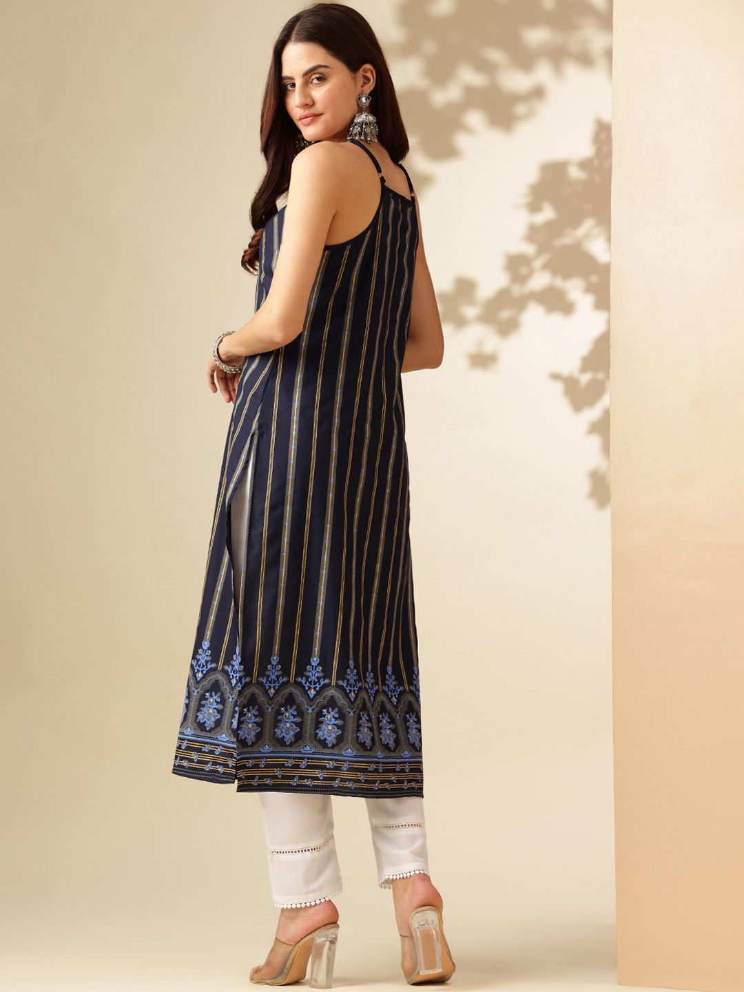 Striped Sequinned Kurta