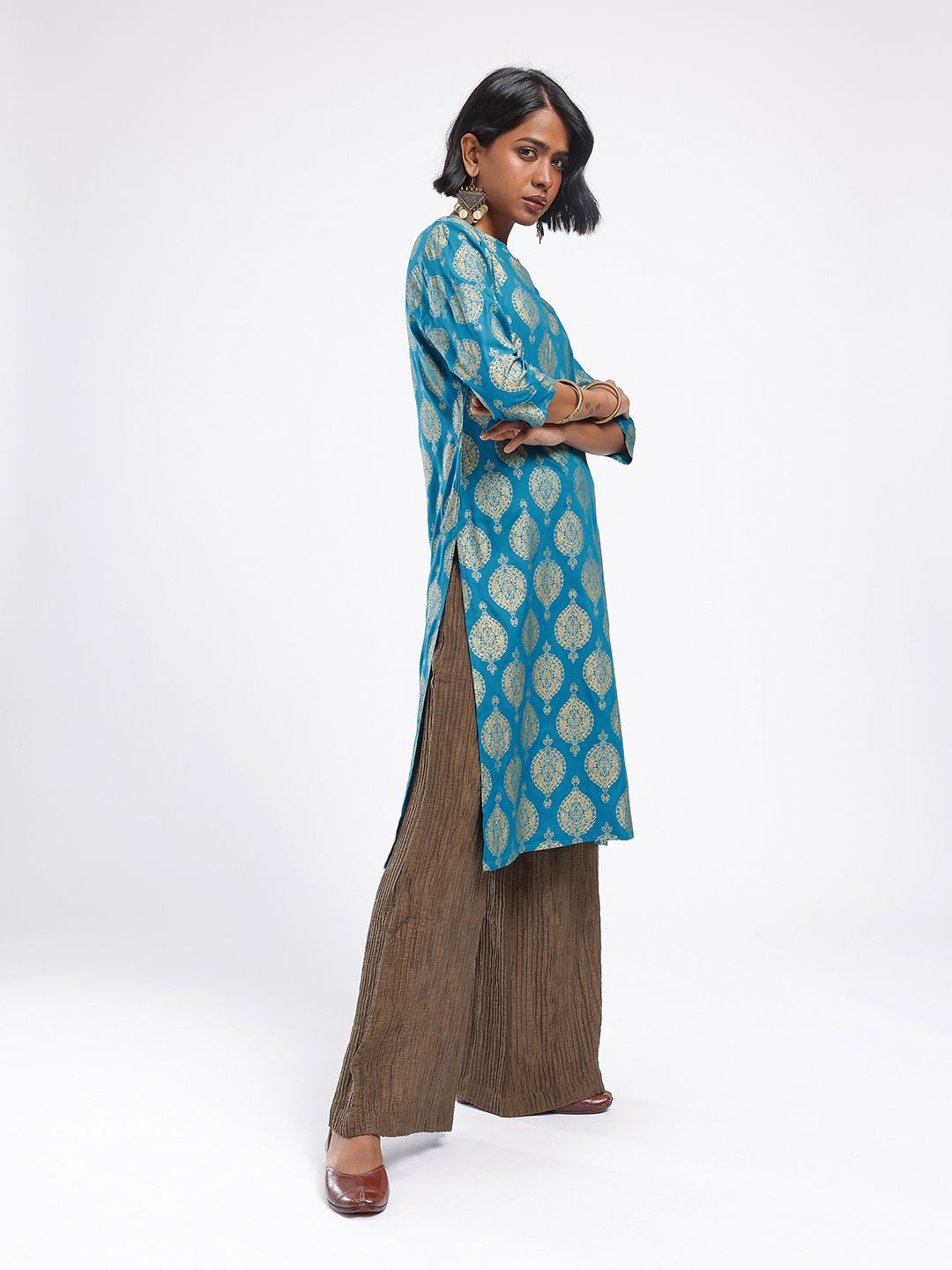 Ethnic Motifs Printed Straight Kurta