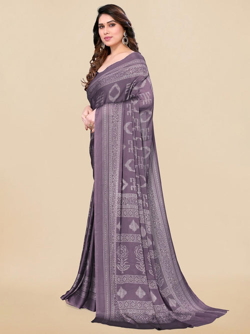 Dhimhi Women's Abstract Chiffon Block Print Saree