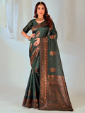 Dhimhi Women's Woven Design Zari Kanjeevaram Saree