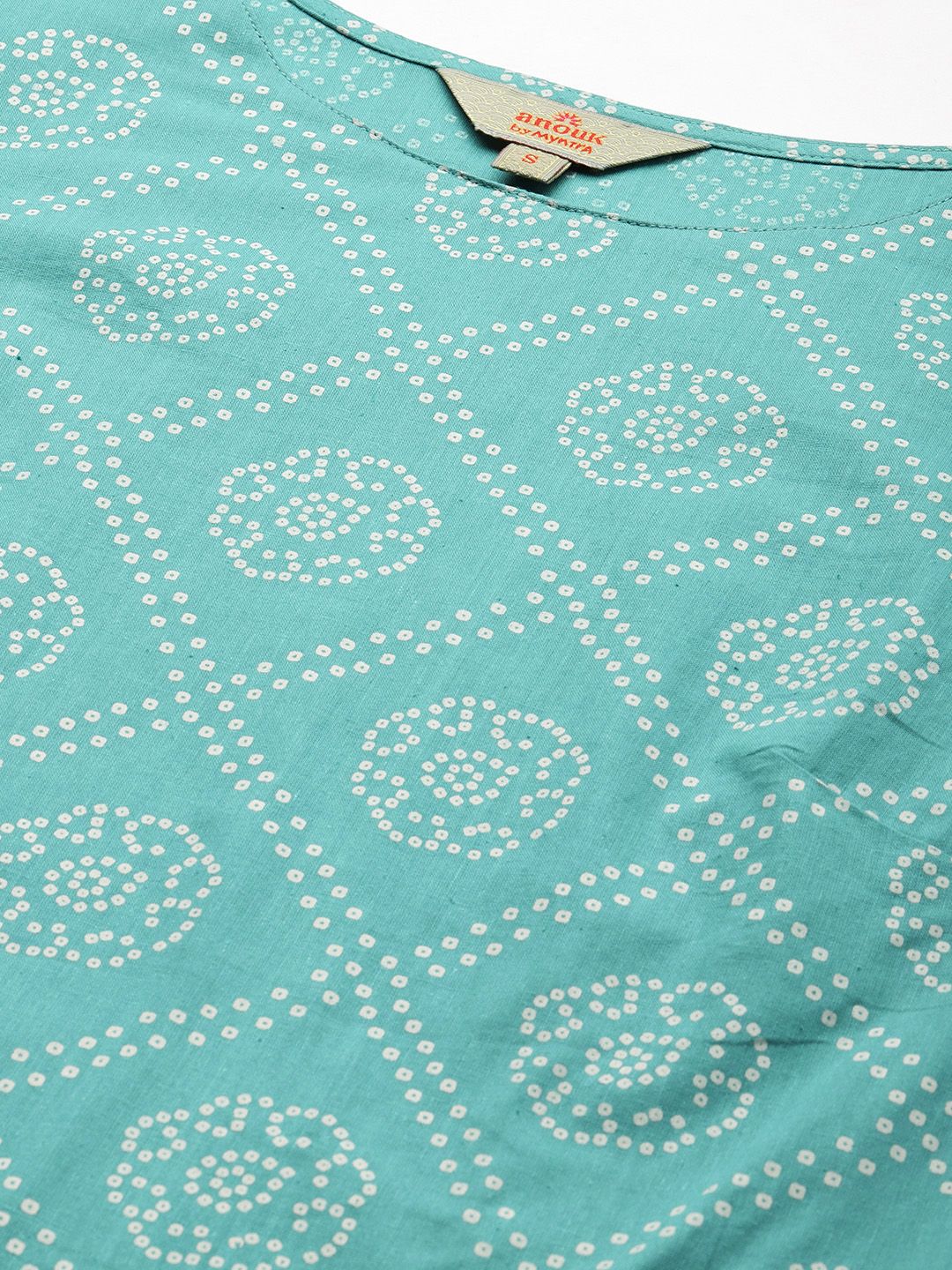 Women Green Bandhani Printed Summer Sheers Kurta