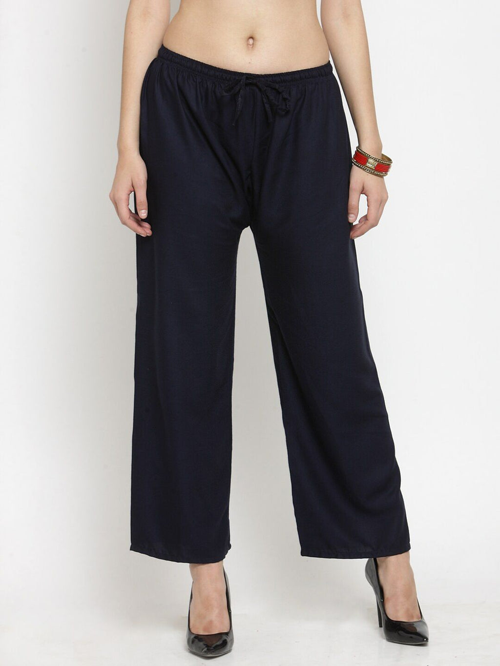 Dhimhi Women's Navy Blue Palazzos