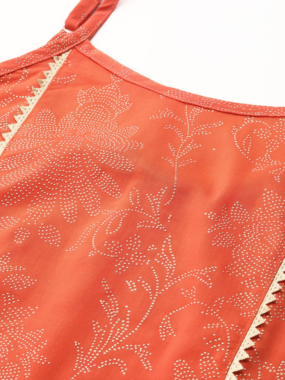 Ethnic Motifs Printed Shoulder Straps A-Line Kurta