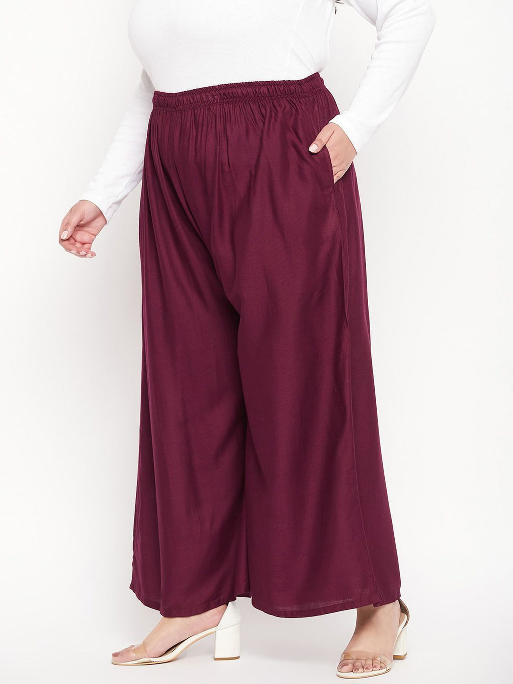 Dhimhi Women's Plus Size Wide Leg Palazzos