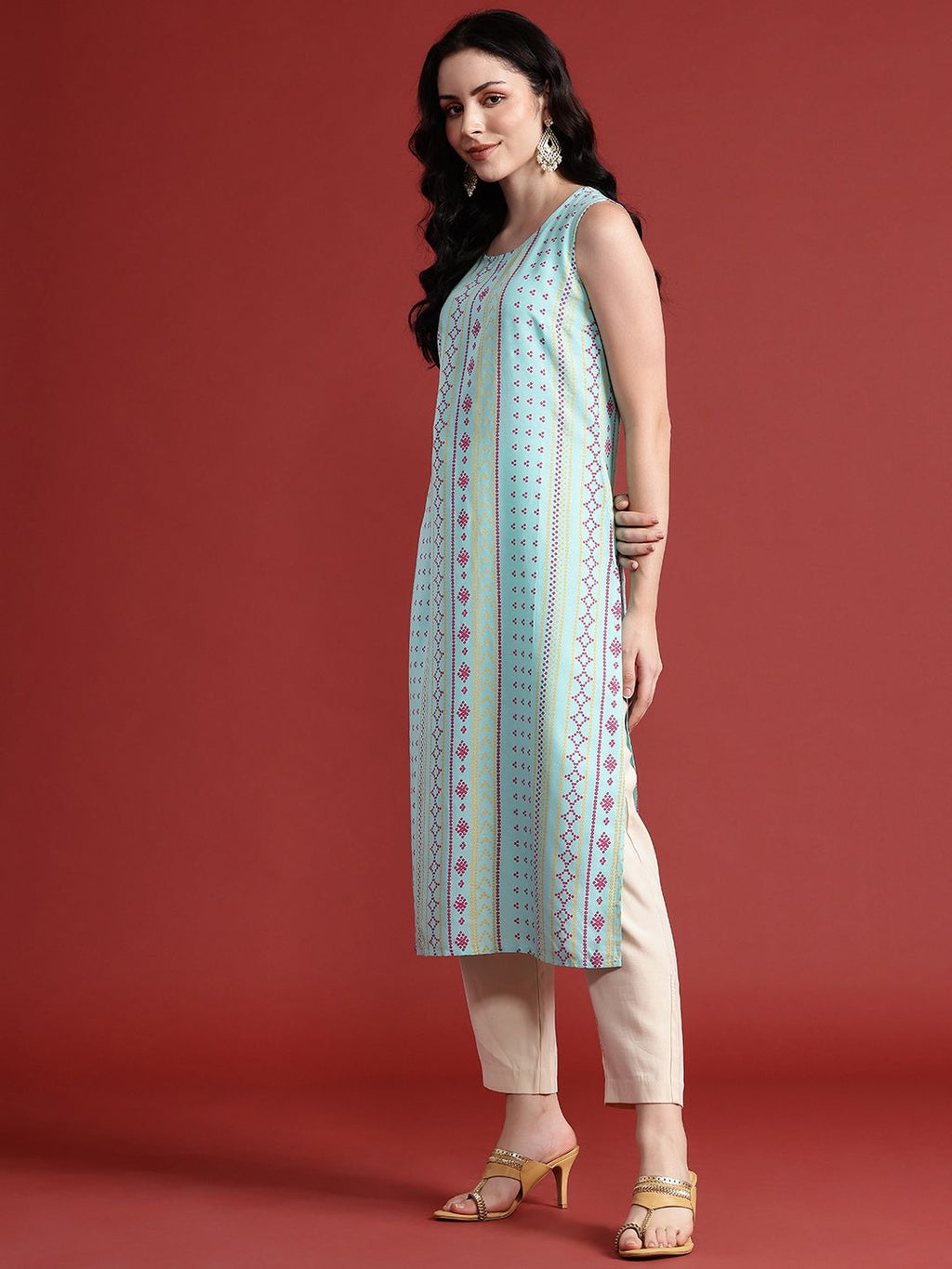 Geometric Printed Straight Kurta