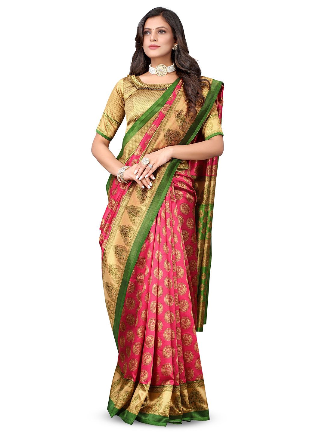 Dhimhi Women's Women Ethnic Motifs Art Silk Saree