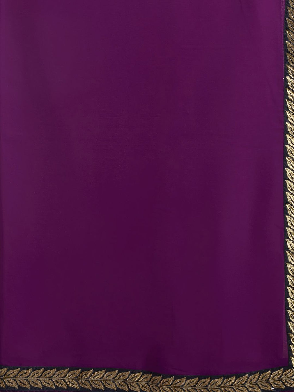 Dhimhi Women's Woven Design Poly Georgette Saree