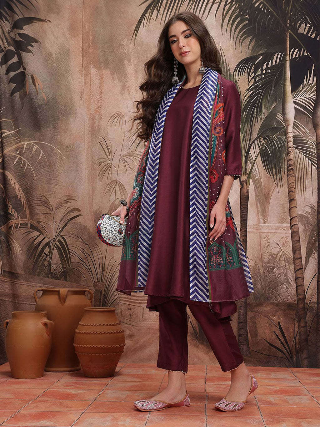 Dhimhi Women A-Line Kurta with Trousers & Dupatta