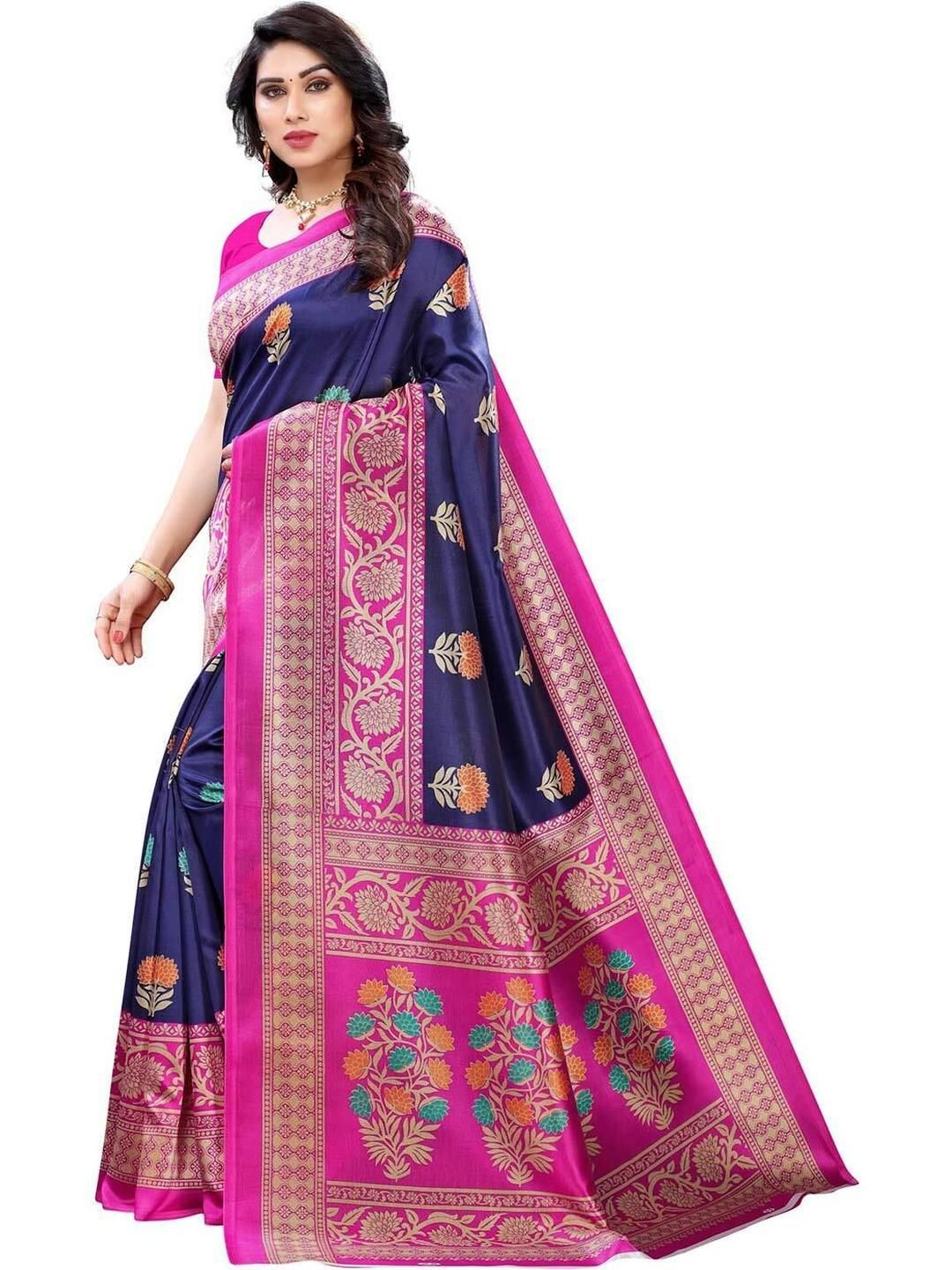 Dhimhi Women's Floral Zari Art Silk Saree