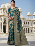 Dhimhi Women's Floral Woven Design Zari Kanjeevaram Saree