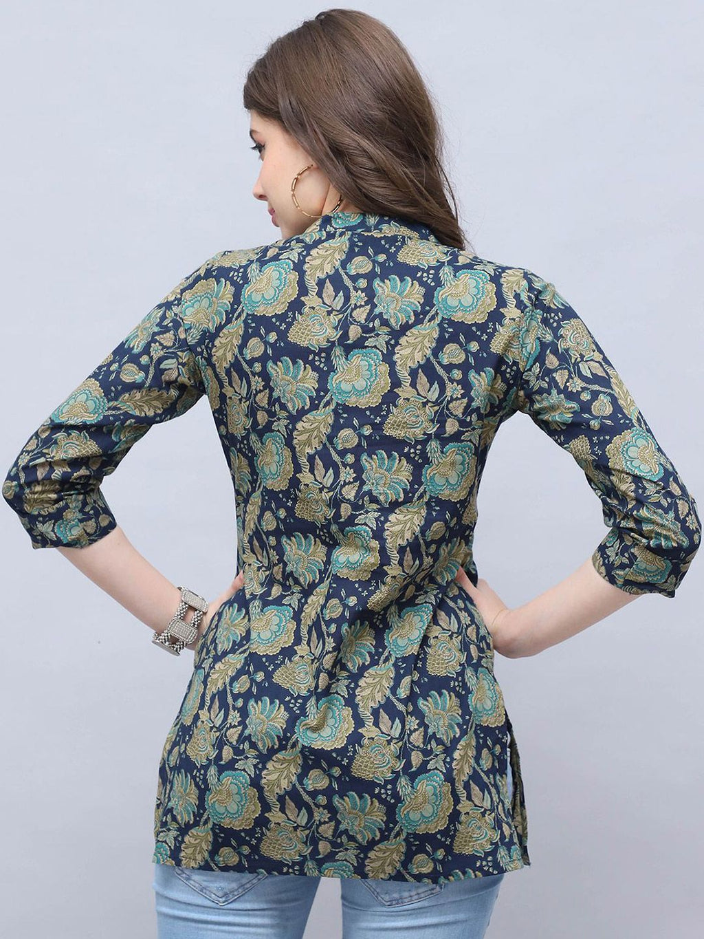 Women Floral Printed Kalamkari Festive Cotton A-Line Kurta
