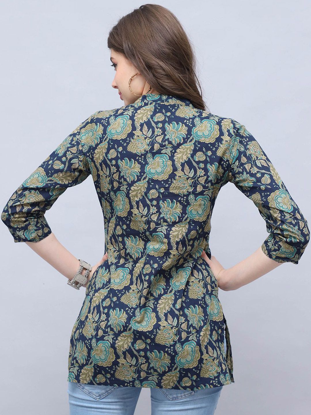 Women Floral Printed Kalamkari Festive Cotton A-Line Kurta