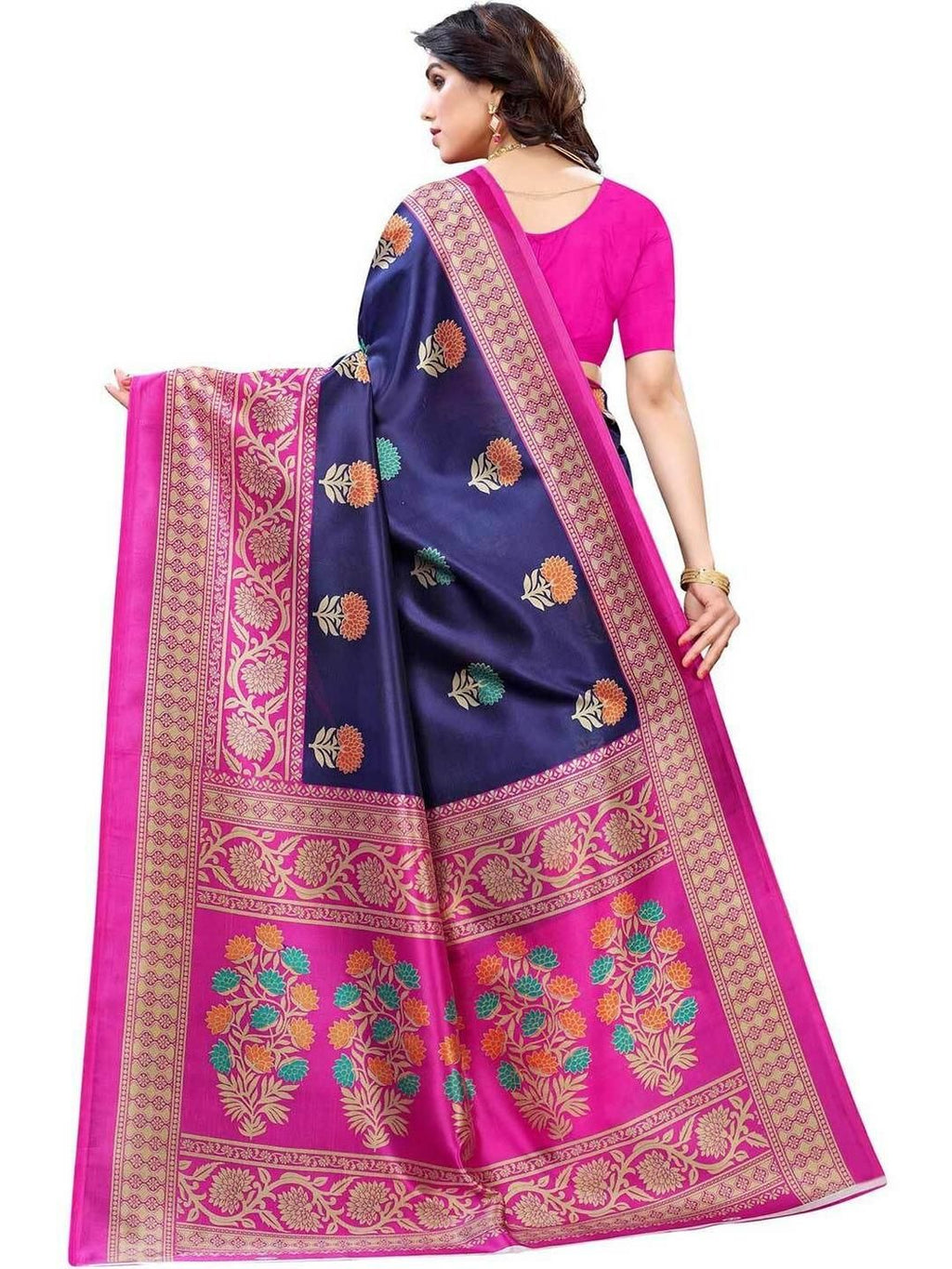 Dhimhi Women's Floral Zari Art Silk Saree