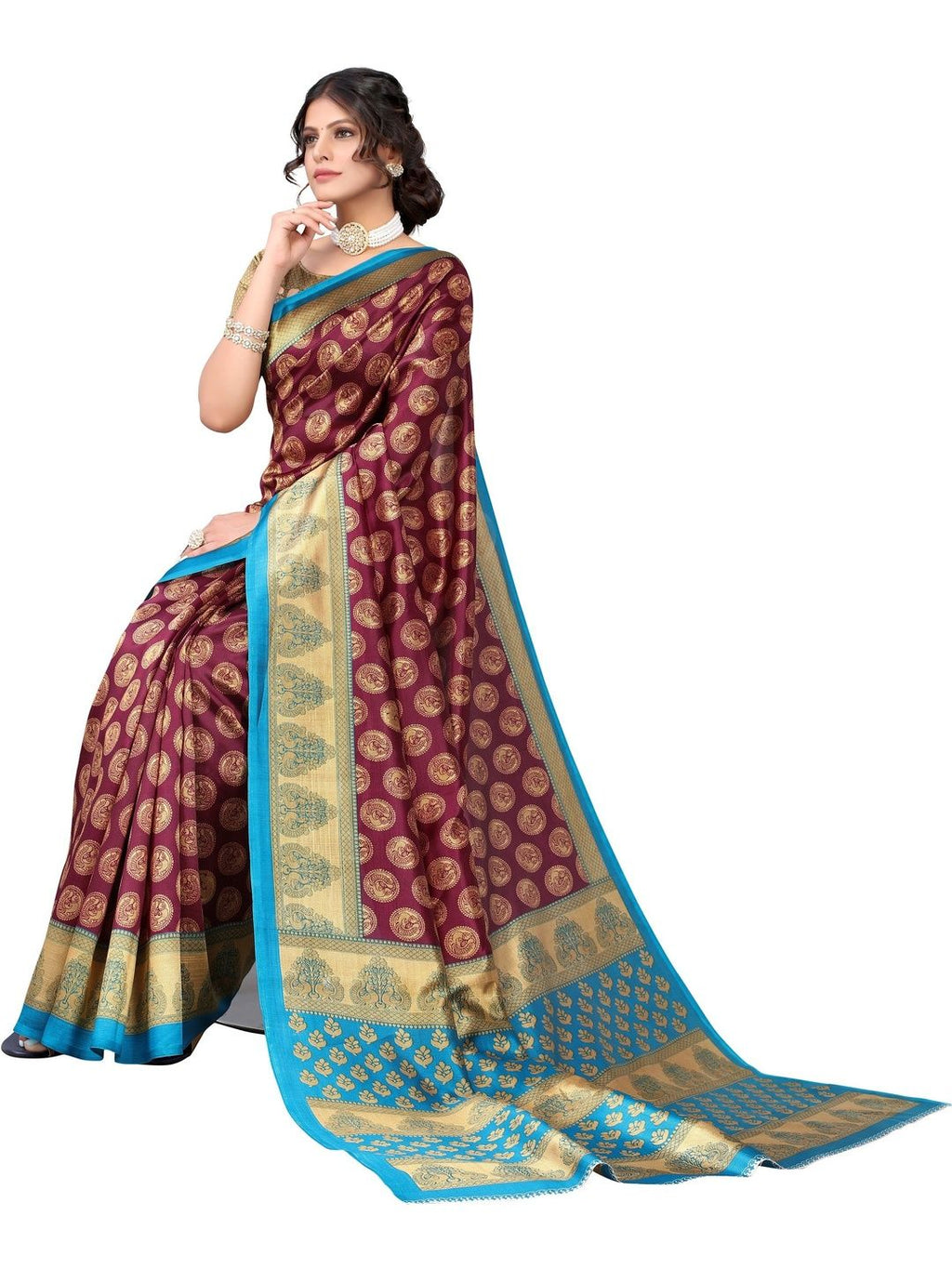 Dhimhi Women's Women Printed Art Silk Saree