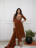 Dhimhi women's cotton embroidery kurta set with straight kurta, matching pants, and dupatta, featuring colorful embroidered details.