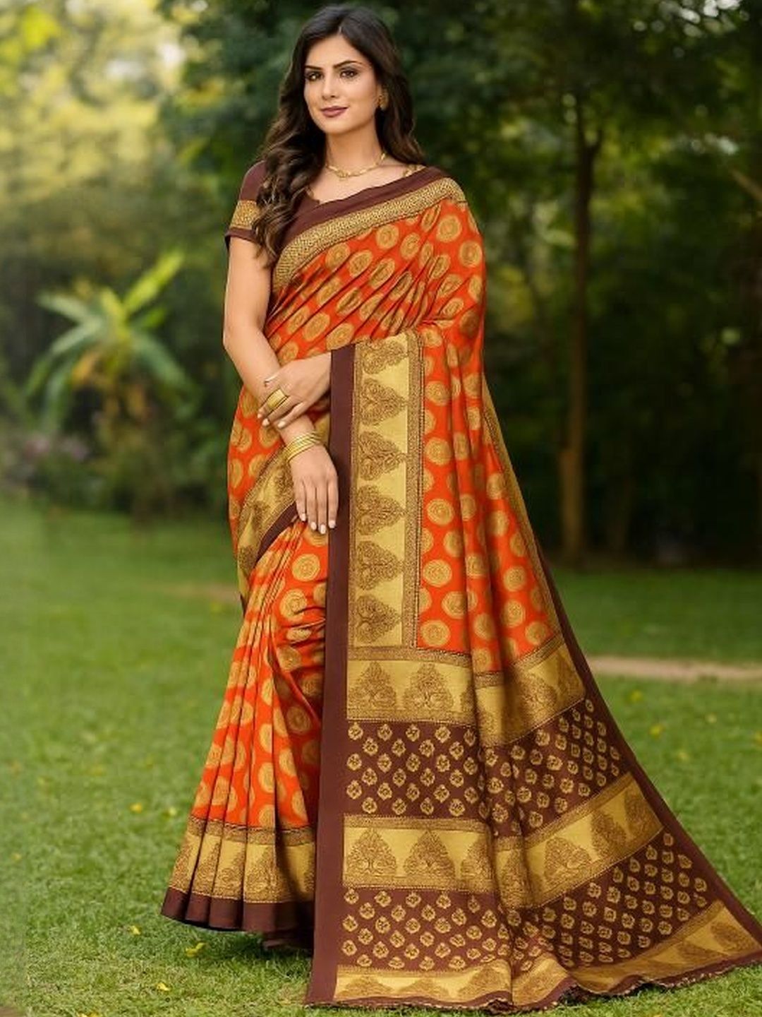 Dhimhi Women's Printed Art Silk Saree
