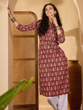 Women Printed Pure Cotton Straight Kurta