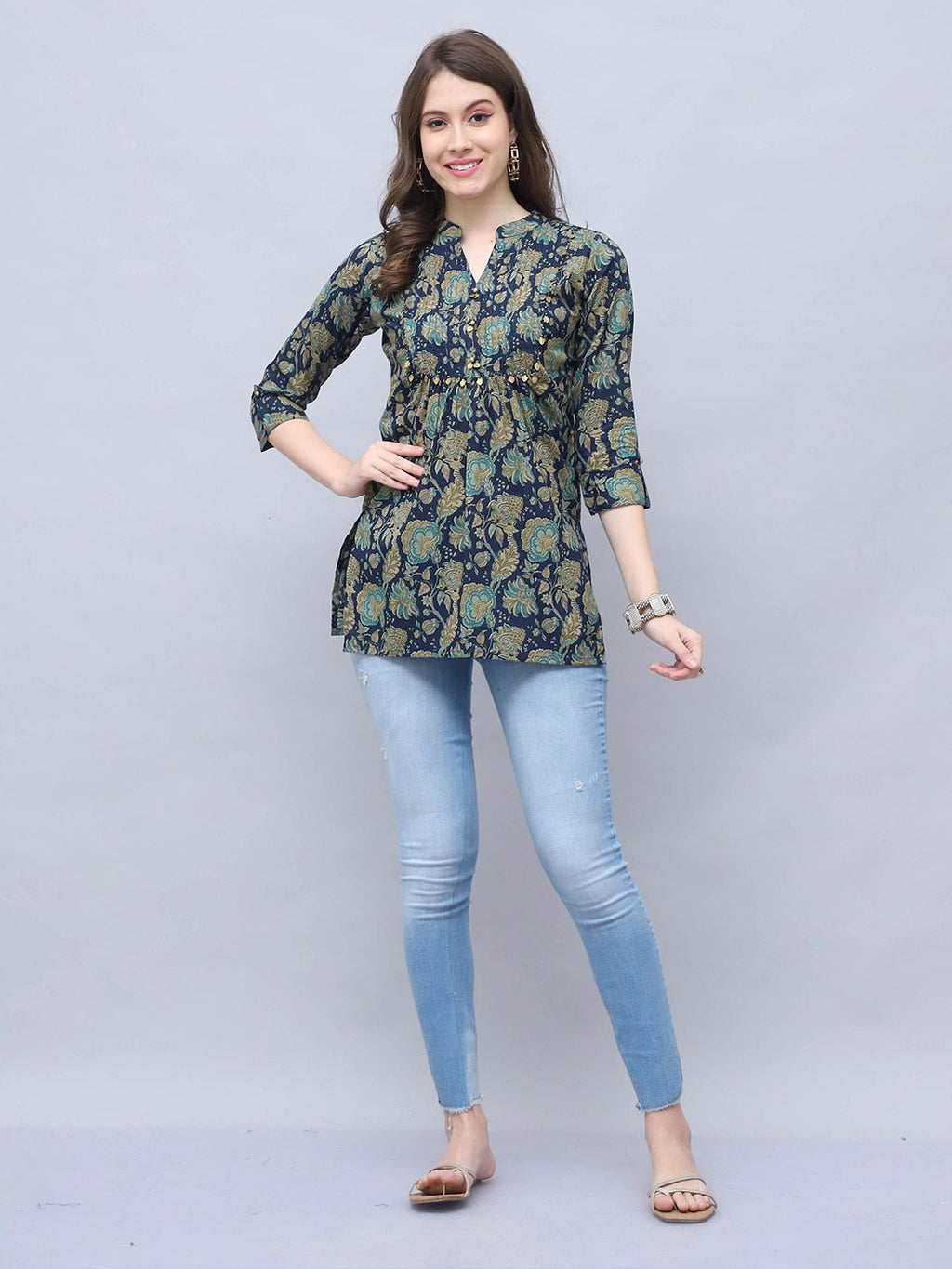 Women Floral Printed Kalamkari Festive Cotton A-Line Kurta