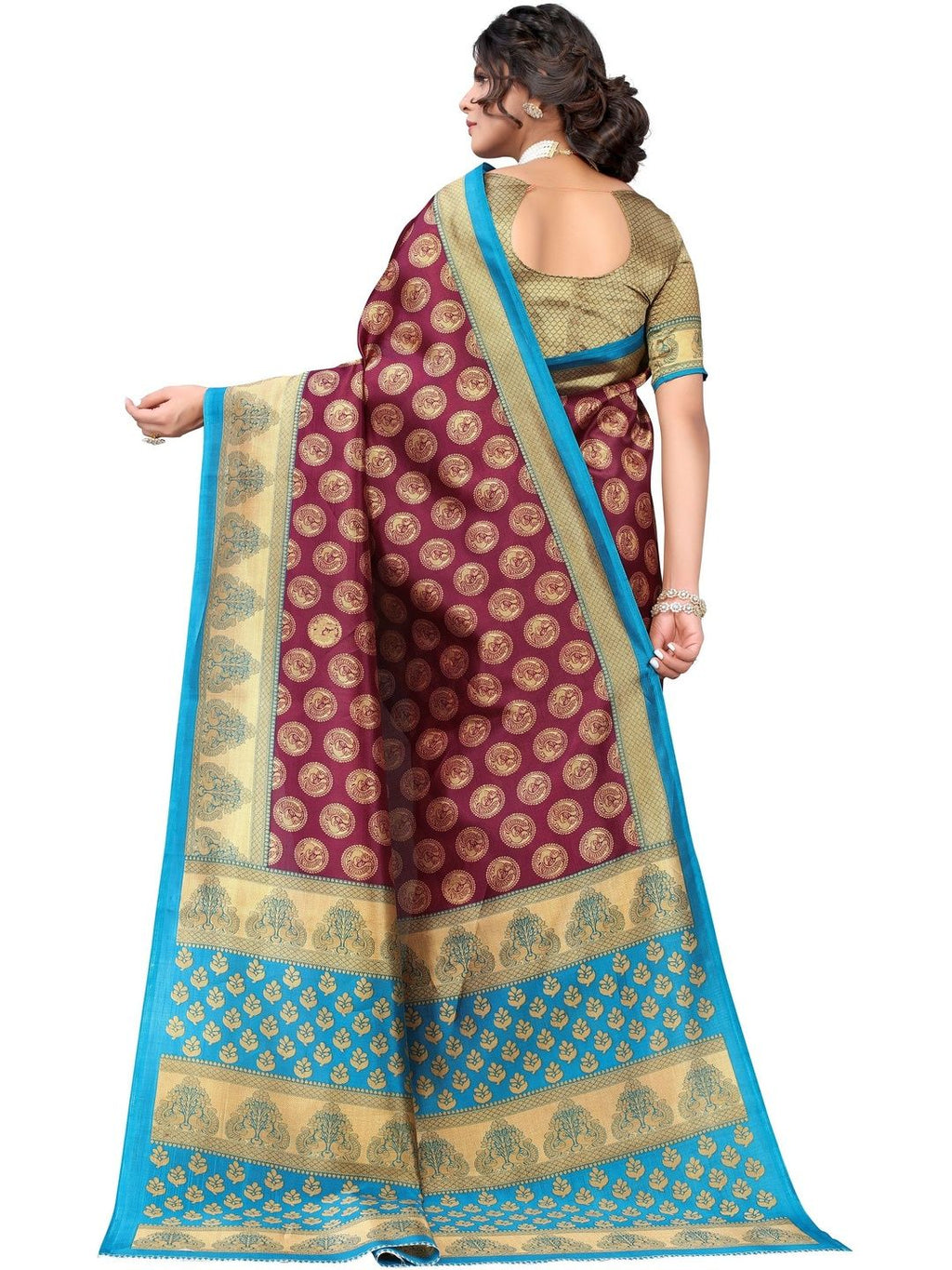 Dhimhi Women's Women Printed Art Silk Saree