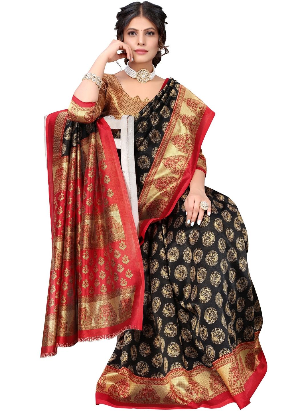 Dhimhi Women's Ethnic Motifs Zari Art Silk Saree