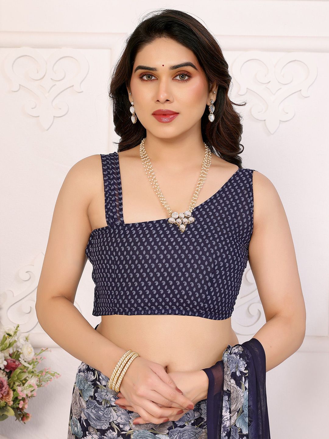 Dhimhi Women's Floral Pure Georgette Saree