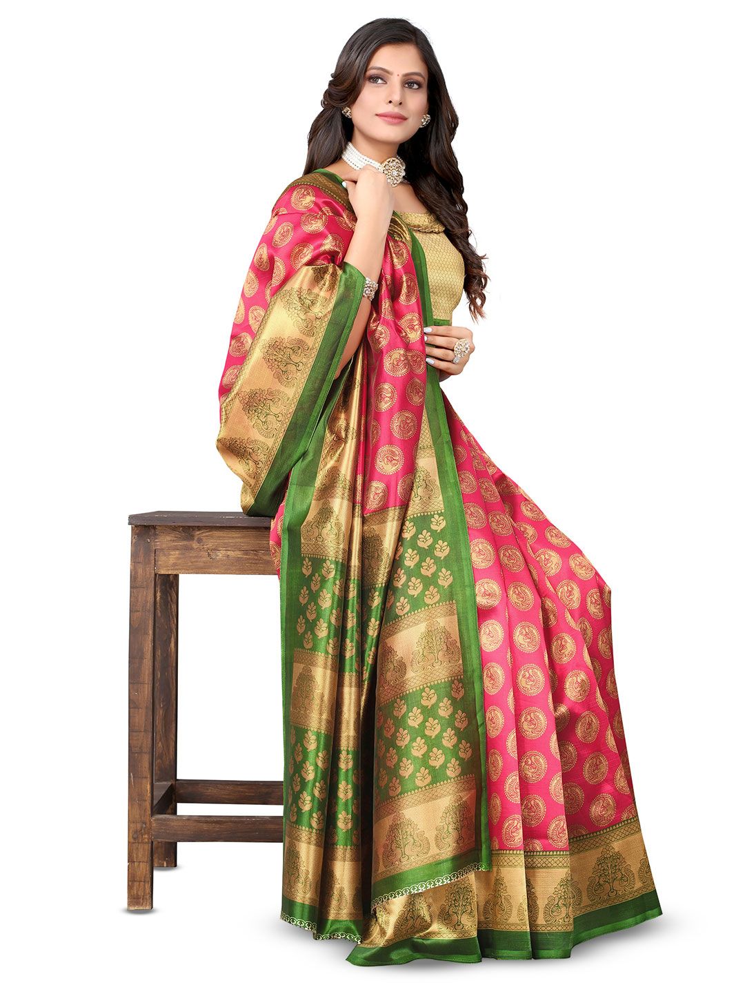 Dhimhi Women's Women Ethnic Motifs Art Silk Saree