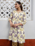 Dhimhi Women's Floral Printed Pure Cotton A-line Tunic