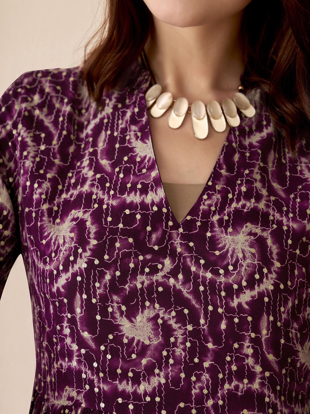 Dhimhi Women's Abstract Midi Tassel Ethnic Dress