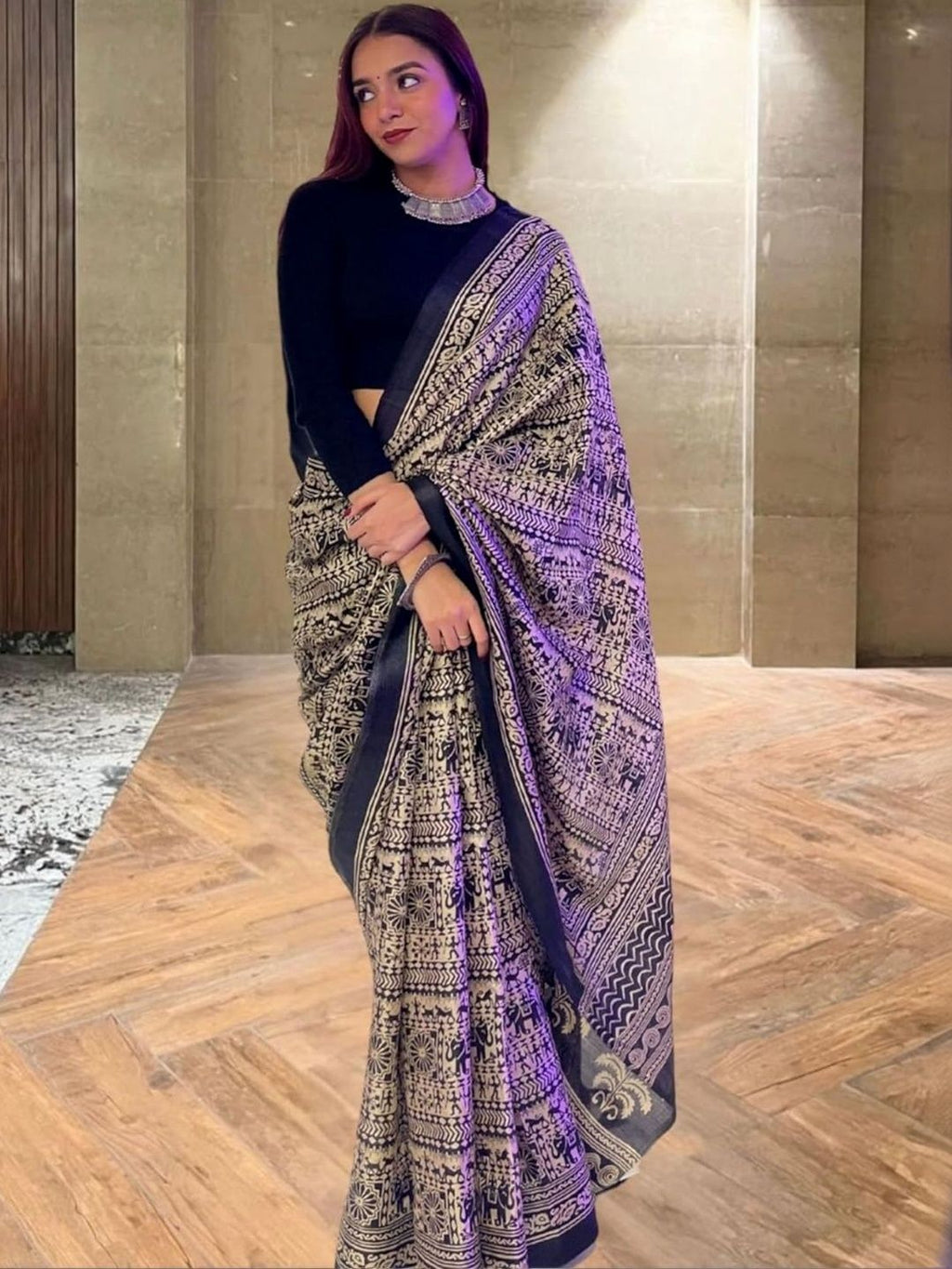 Dhimhi Women's Ethnic Motifs Art Silk Khadi Saree