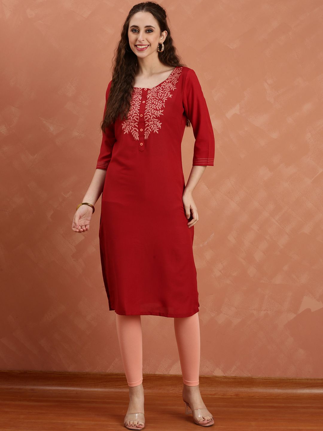 Women Ethnic Motifs Embroidered Kurta