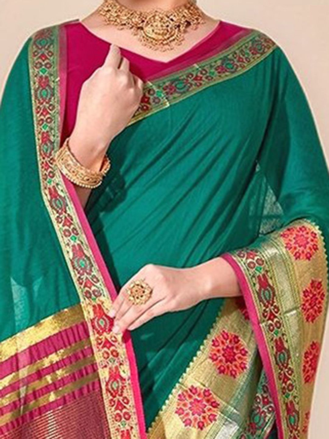 Dhimhi Women's Woven Design Zari Saree