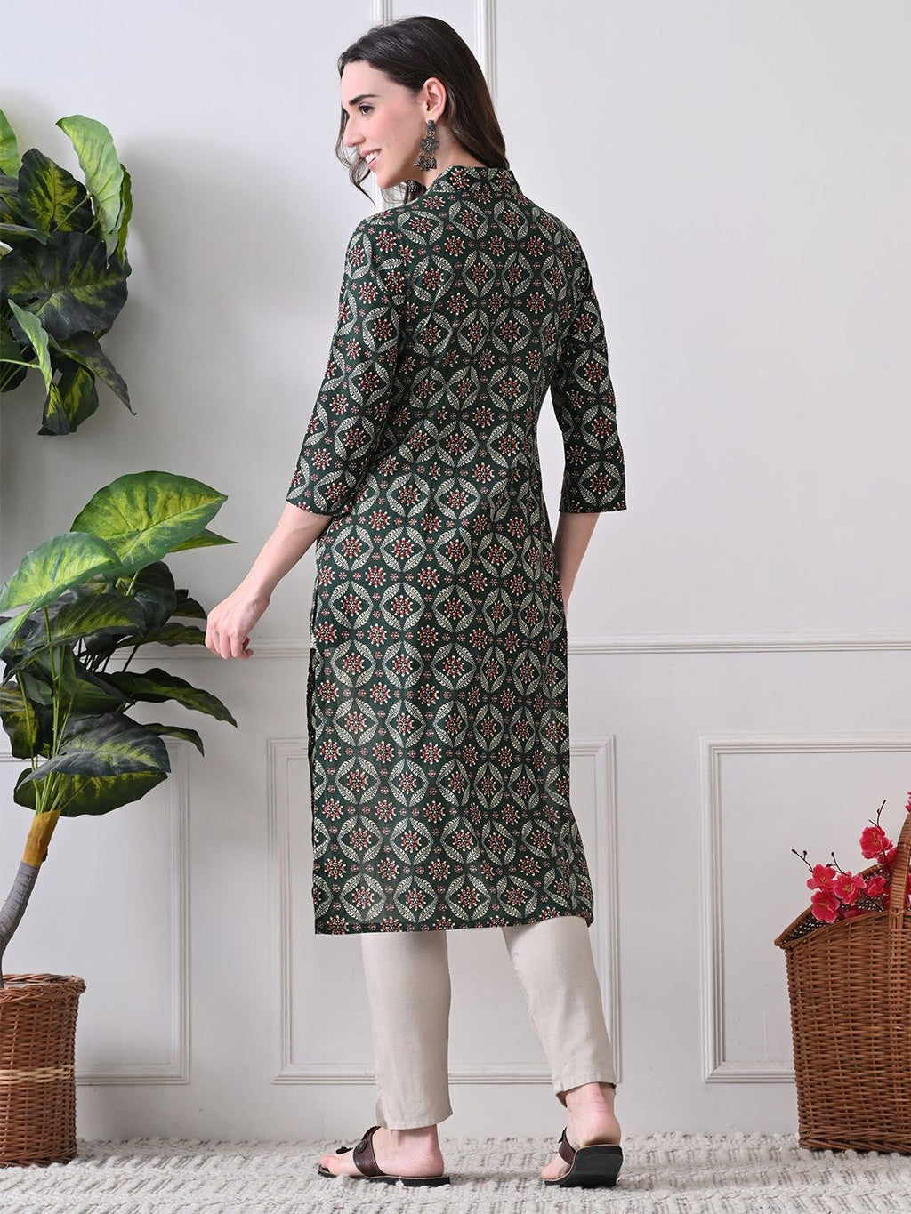 Women Cotton Floral Printed Kurta