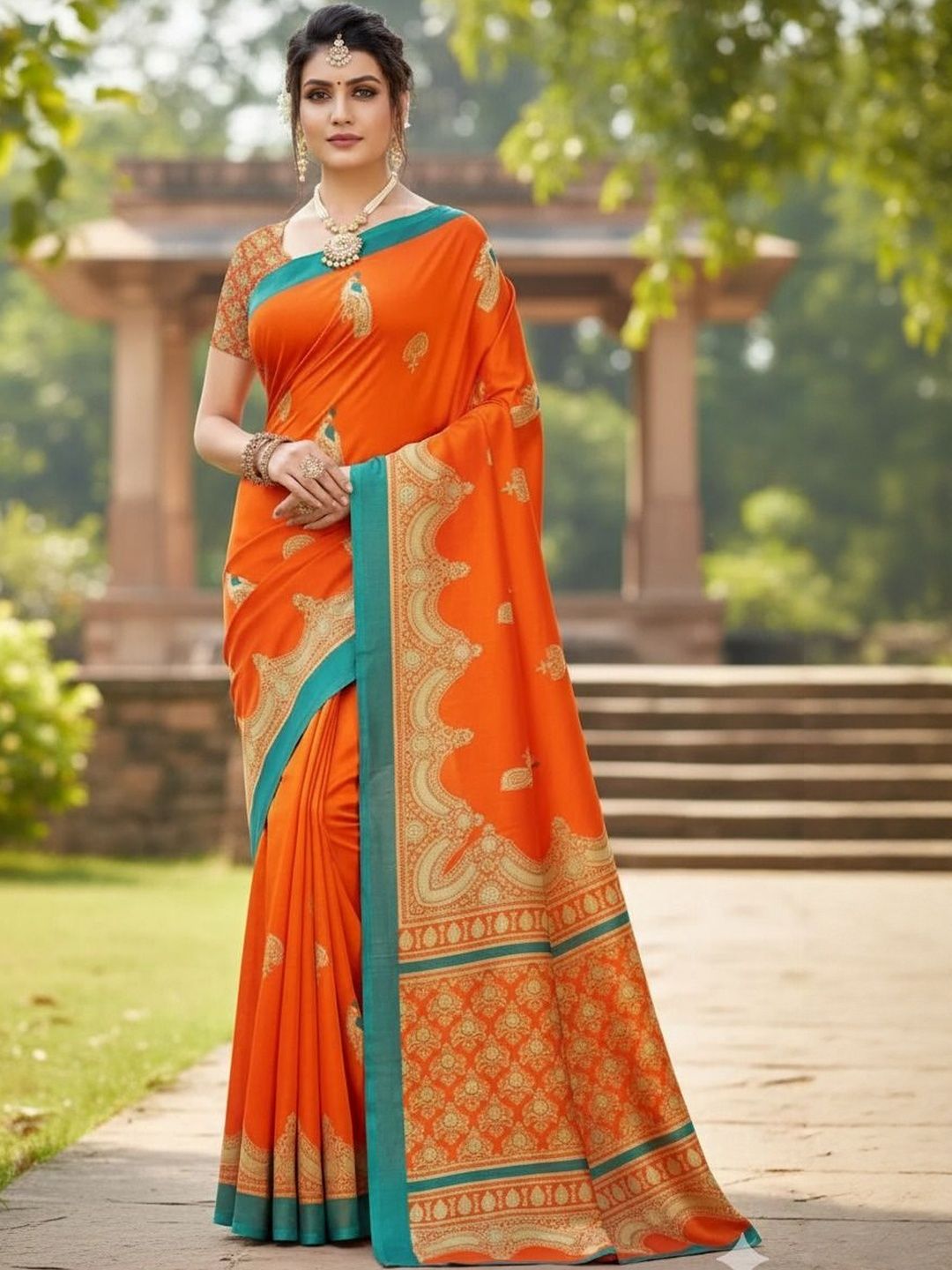 Dhimhi Women's Ethnic Motifs Zari Art Silk Saree