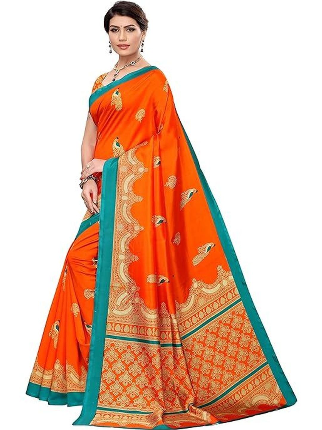 Dhimhi Women's Ethnic Motifs Zari Art Silk Saree