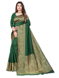 Dhimhi Women's Solid Zari Banarasi Saree