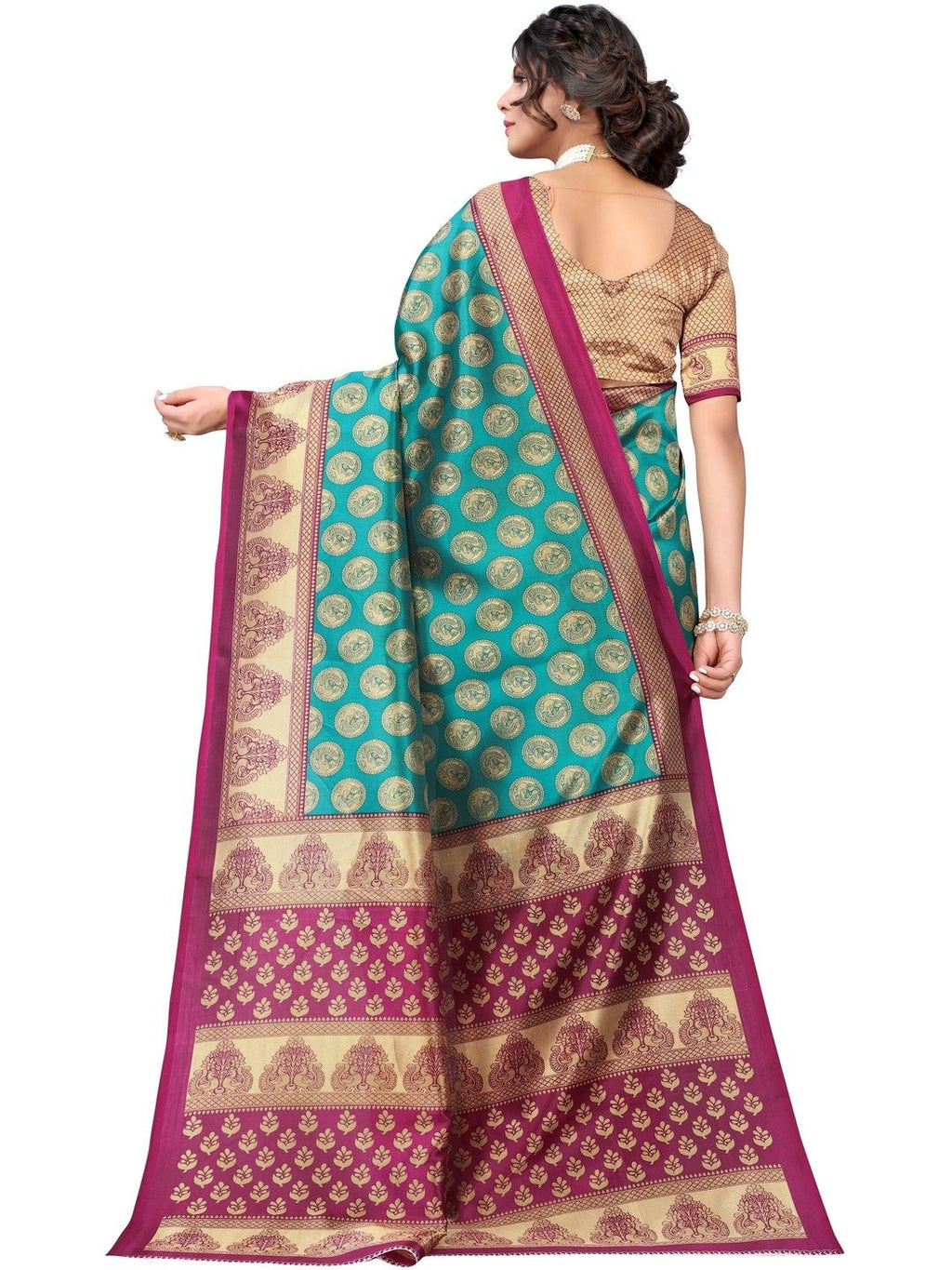 Dhimhi Women's Printed Art Silk Saree