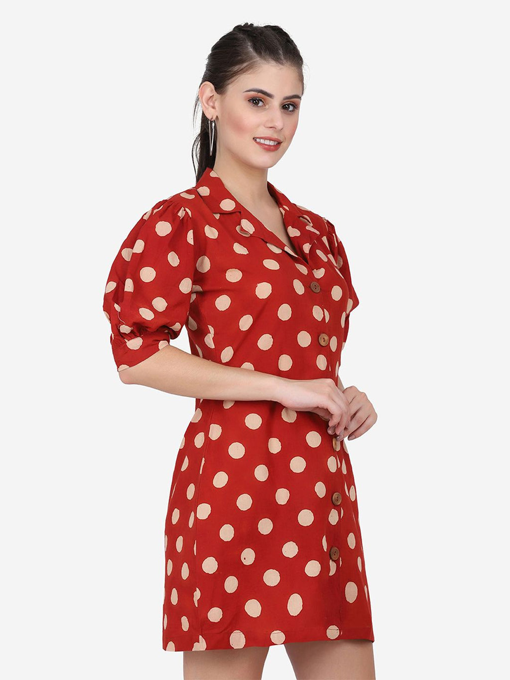 Dhimhi Women's Polka Dot Printed Cotton Top