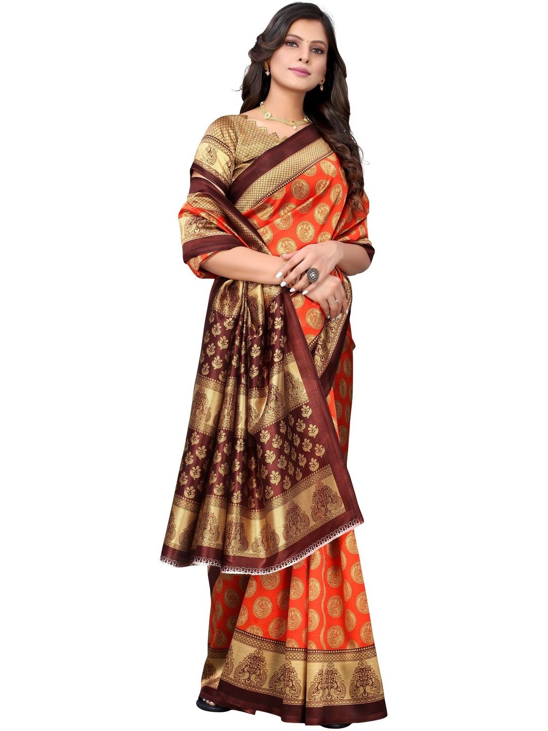 Dhimhi Women's Printed Art Silk Saree
